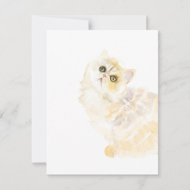 Cartão De Agradecimento Gatinho Watercolor Art de Shelley (Frente)