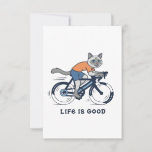 Cartão De Agradecimento Gato andando de bicicleta de estrada