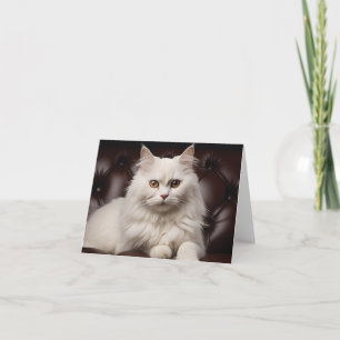 Cartão De Agradecimento Gato branco majestoso