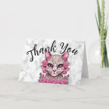 Gato com Rosas Rosa
