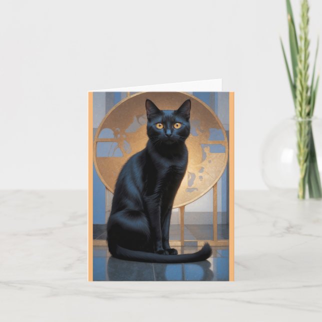 Cartão De Agradecimento gato de arte (Frente)