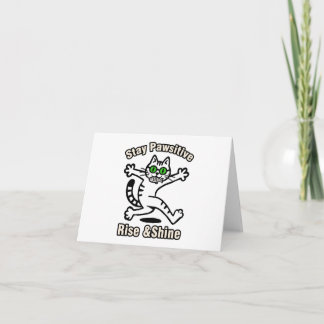 Cartão De Agradecimento Gato Fique Positivo