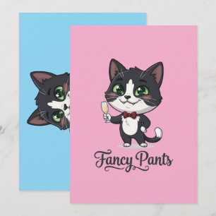 Cartão De Agradecimento Gato Smoking Fancy Pants Aplaudindo