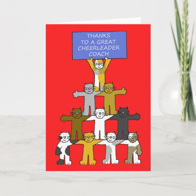 Cartão De Agradecimento Gatos de Cartografia de Ensino Líder de Barriga de (Frente)