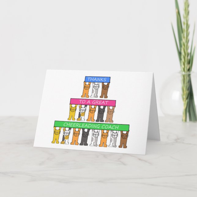 Cartão De Agradecimento Gatos de Cartografia de Ensino Líder de Barriga de (Frente)