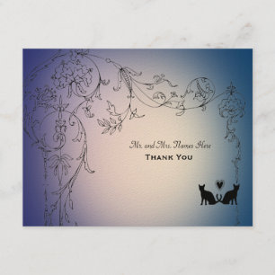 Cartão De Agradecimento Gatos de Jardim Agradeço a você personalizado com 