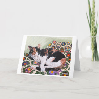 Cartão De Agradecimento Gatos e Quilts-Zoey