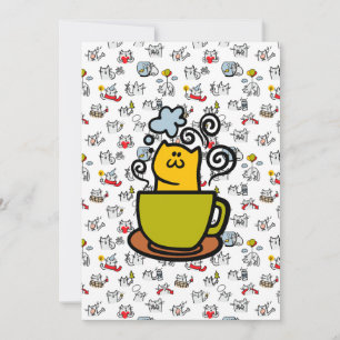 Cartão De Agradecimento Gatos engraçados, leite e magia.