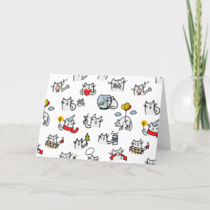 Cartão De Agradecimento Gatos engraçados, leite e magia.