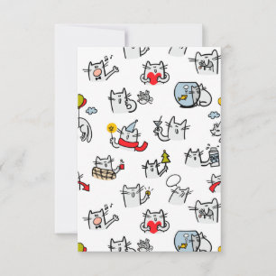 Cartão De Agradecimento Gatos engraçados, leite e magia.