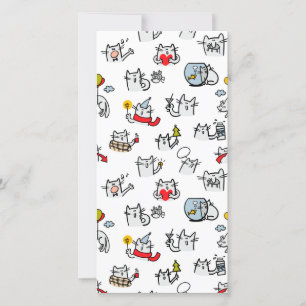 Cartão De Agradecimento Gatos engraçados, leite e magia