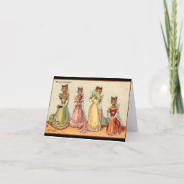 Cartão De Agradecimento Gatos Louis Wain Wallflower Girl