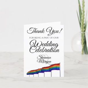Cartão De Agradecimento Gay Pride Wedding Thank You Card with Photo & Note