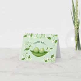 Cartão De Agradecimento Gêmeos Dois Ervilhas num Pod Sexo Neutro