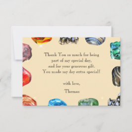 Cartão De Agradecimento Gemstone da festa de aniversário geológica