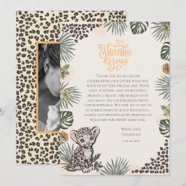 Cartão De Agradecimento Gender Neutral Leopard Cub Thank You Baby Shower