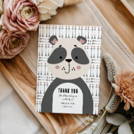 Cartão De Agradecimento Gentle Panda Woodland Thank You Baby Shower
