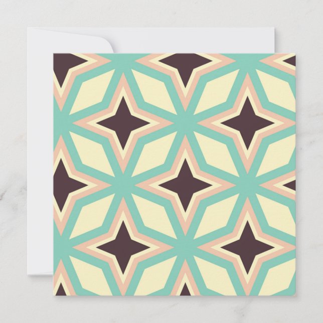 Cartão De Agradecimento Geometric pattern with alternating dark star shape (Frente)