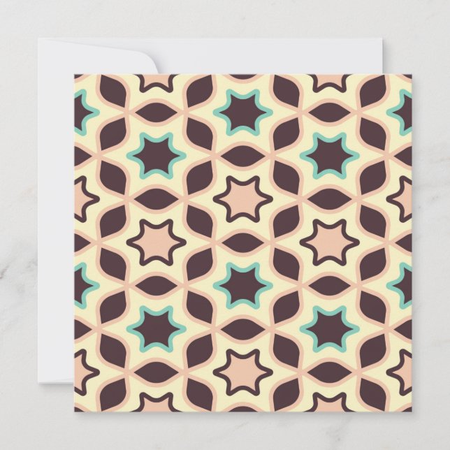 Cartão De Agradecimento  Geometric pattern with star shapes in brown and t (Frente)