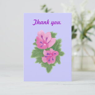 Cartão De Agradecimento Gerânios Roxos Rosa Flores Casamento Obrigada