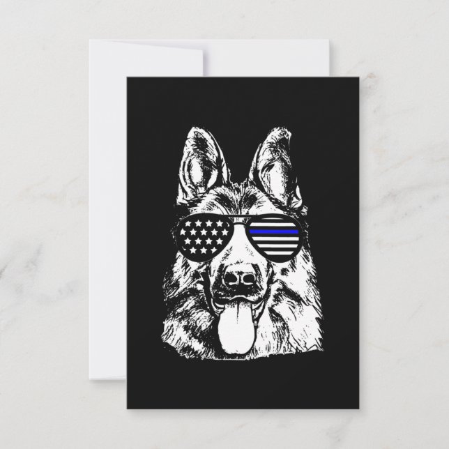 Cartão De Agradecimento German Shepherd Police Officer Police Dog (Frente)