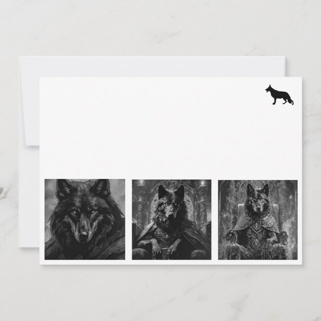 Cartão De Agradecimento German shepherd preto (Verso)
