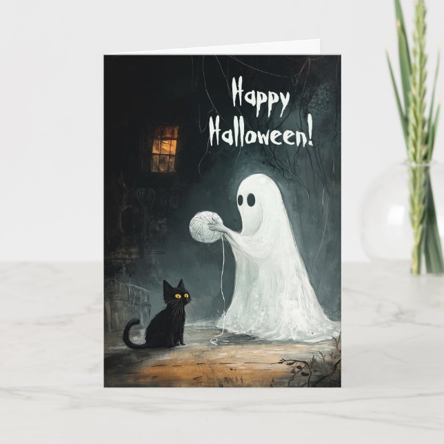Cartão De Agradecimento Ghost e Black Cat Play (Frente)