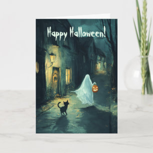 Cartão De Agradecimento Ghost e Trick ou Tratar Gatos