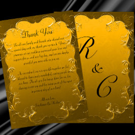Cartão De Agradecimento Gilded Elegance Ouro Wedding Obrigado