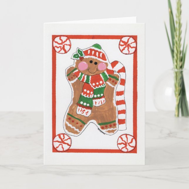 Cartão De Agradecimento Gingerbread Amor - Arte Infantil para o CHOC (Frente)