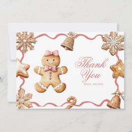 Cartão De Agradecimento Gingerbread | Christmas Baby Shower 