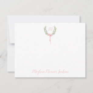 Cartão De Agradecimento Gingham Laurel Crest Agradeço cartas
