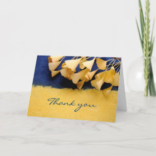 Cartão De Agradecimento ginkgo leaves on texture thank you card