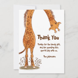 Cartão De Agradecimento Girafa, Aniversário de Animal de Zoológico, Person