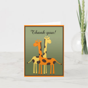 Cartão De Agradecimento Giraffe Baby Shower Thank You Note Card