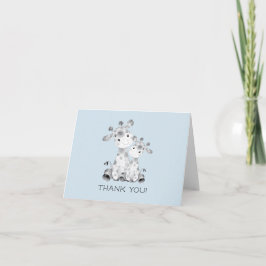 Cartão De Agradecimento Giraffe Boys Chá de fraldas Obrigado Nota