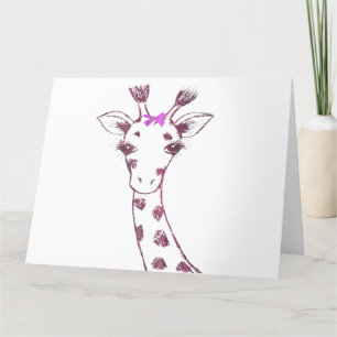 Cartão De Agradecimento Giraffe Cute Sarcastic Design