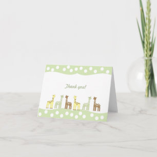 Cartão De Agradecimento Giraffe Friends Baby Shower Thank You Note neutral