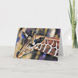 Cartão De Agradecimento Giraffe Painting Art Vintage