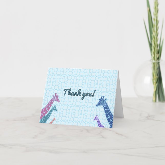 Cartão De Agradecimento Giraffe Tower Birthday (Frente)