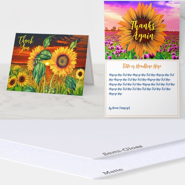 Cartão De Agradecimento Girassóis únicos (mensagem de Obrigados bonitos) (Unique Thank You Card
Sunflower Thank You Card
Cute Thanks Message Card
Beautiful Thank You Card
)