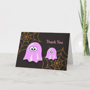 Cartão De Agradecimento Girl Ghost Halloween Baby Shower Thank You Cards