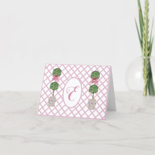 Cartão De Agradecimento Girly Chinoiserie Ginger Jar Topiary