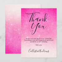 Girly Neon Pink White Glitter Ombre