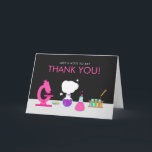 Cartão De Agradecimento Girly Science Obrigado<br><div class="desc">Você conhece uma garota que ama ciência? Uma festa temática da ciência é perfeita para o pequeno cientista na sua vida! Faça disso uma festa de aniversário incrível para crianças com o Cartões de agradecimentos de Ciência Girly projetado pela Enchantfancy Design. Esta placa de saudação apresenta uma configuração de laboratório...</div>