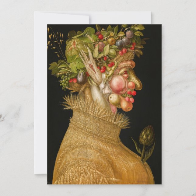Cartão De Agradecimento Giuseppe Arcimboldo - Verão (Frente)