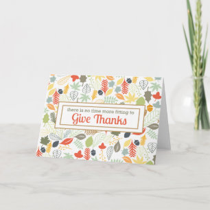 Cartão De Agradecimento Give Thanks Corporate Thanksgiving Thank you Card
