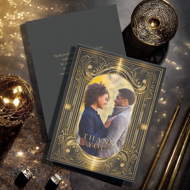 Cartão De Agradecimento Glam Art Deco Obrigado ID1033 (Criador carregado)