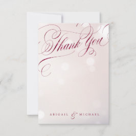 Cartão De Agradecimento Glam burgundy obrigado de caligrafia vintage