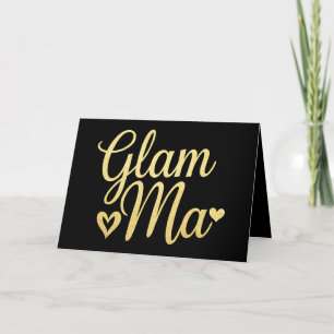 Cartão De Agradecimento Glam Mãe Coração Dourado Mamãe Avó Dia das Mães
